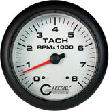 GAFFRIG 4 5/8 INCH ELECTRIC TACHOMETER - WHITE BLACK / 8000