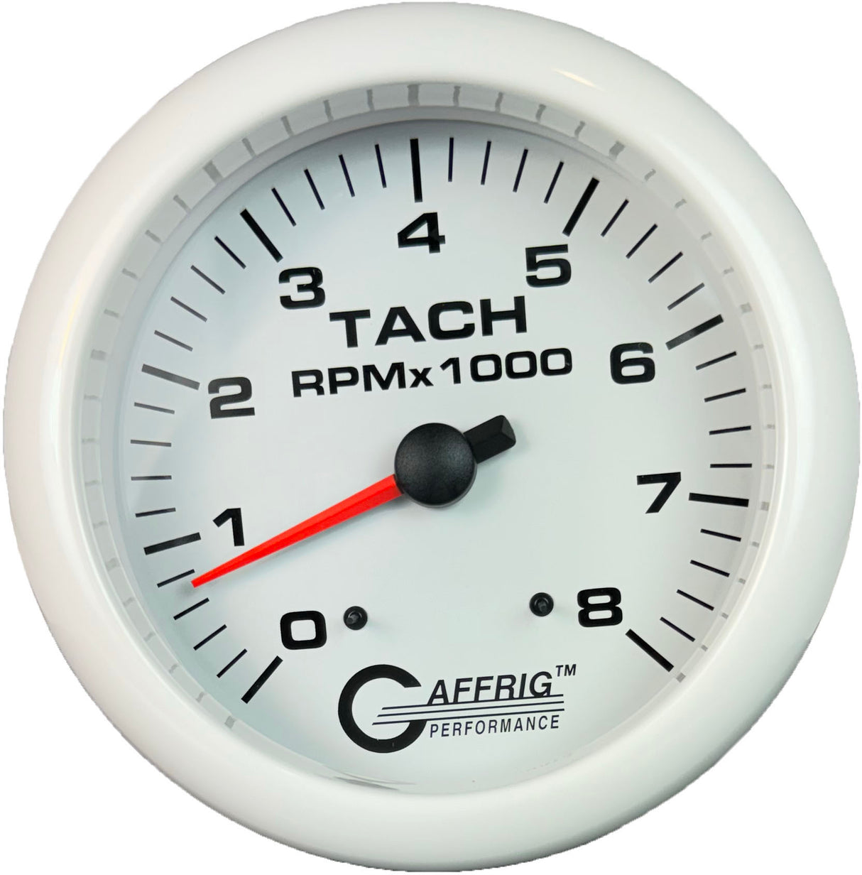 GAFFRIG 4 5/8 INCH ELECTRIC TACHOMETER - WHITE WHITE / 8000