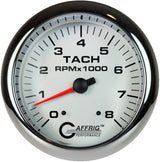 GAFFRIG 4 5/8 INCH ELECTRIC TACHOMETER - WHITE CHROME/POLISHED / 8000