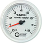 GAFFRIG 4 5/8 INCH ELECTRIC TACHOMETER - WHITE NO FAT RIM (STANDARD) / 8000