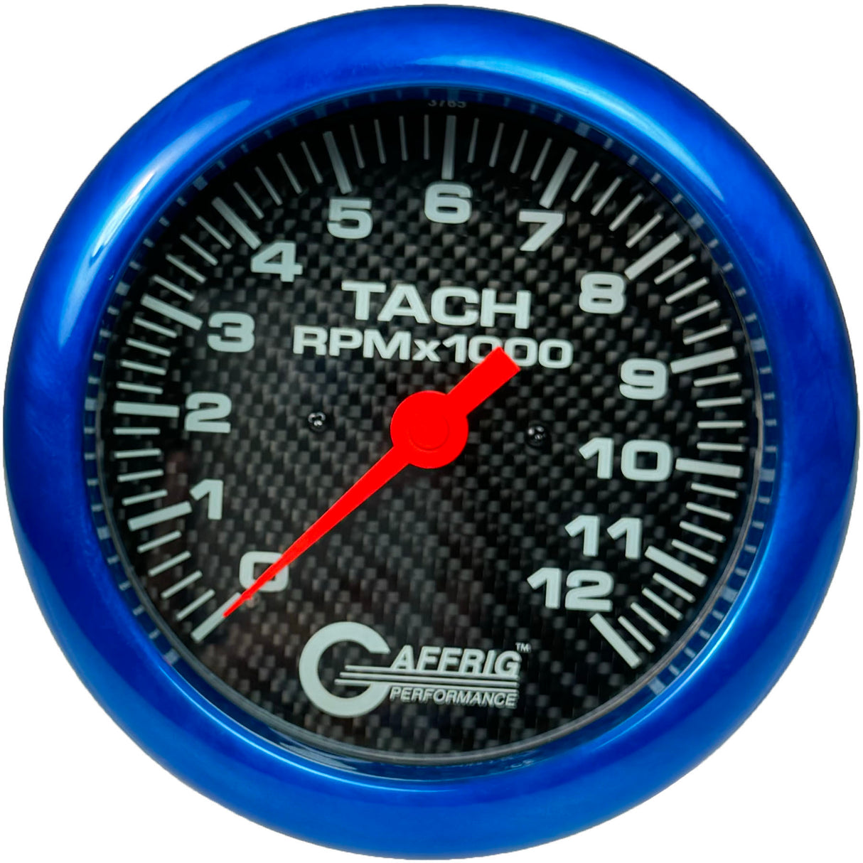 GAFFRIG 4 5/8 INCH ELECTRIC TACHOMETER - CARBON FIBER BLUE / 12000