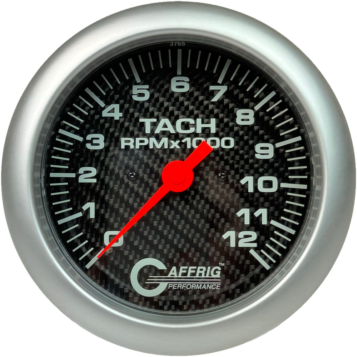 GAFFRIG 4 5/8 INCH ELECTRIC TACHOMETER - CARBON FIBER PLATINUM / 12000