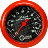 GAFFRIG 4 5/8 INCH ELECTRIC TACHOMETER - CARBON FIBER ORANGE / 12000