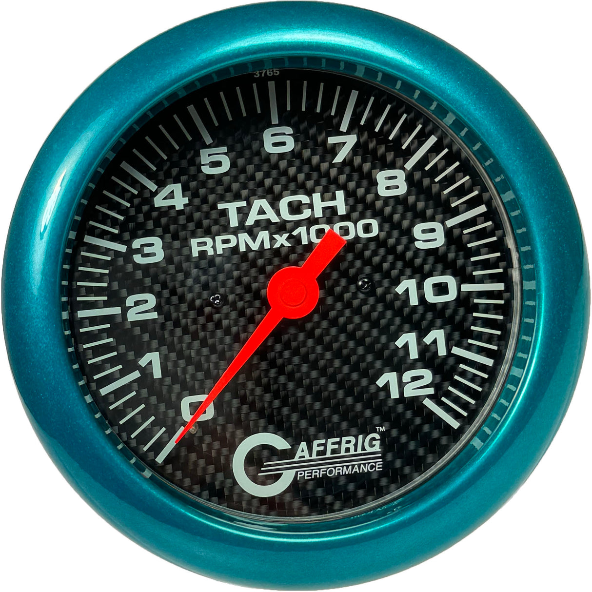 GAFFRIG 4 5/8 INCH ELECTRIC TACHOMETER - CARBON FIBER TEAL / 12000