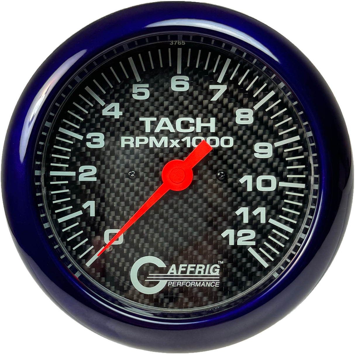 GAFFRIG 4 5/8 INCH ELECTRIC TACHOMETER - CARBON FIBER PURPLE / 12000