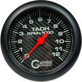 GAFFRIG 4 5/8 INCH ELECTRIC TACHOMETER - CARBON FIBER BLACK / 12000