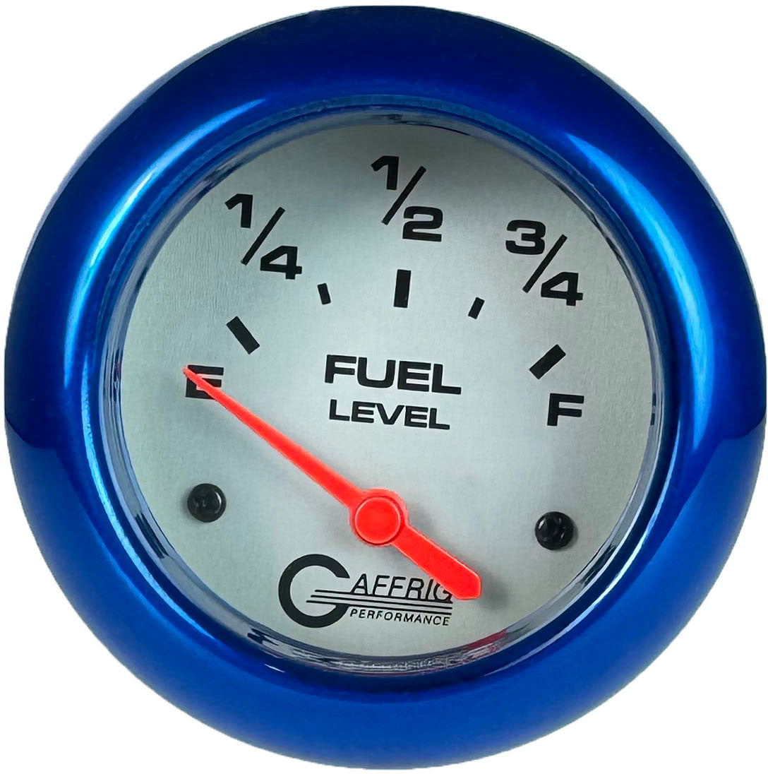 GAFFRIG 2 5/8 INCH EELECTRIC FUEL LEVEL 240-33 OHMS PLATINUM / BLUE