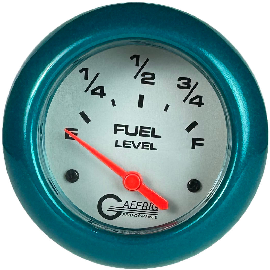 GAFFRIG 2 5/8 INCH EELECTRIC FUEL LEVEL 240-33 OHMS PLATINUM / TEAL