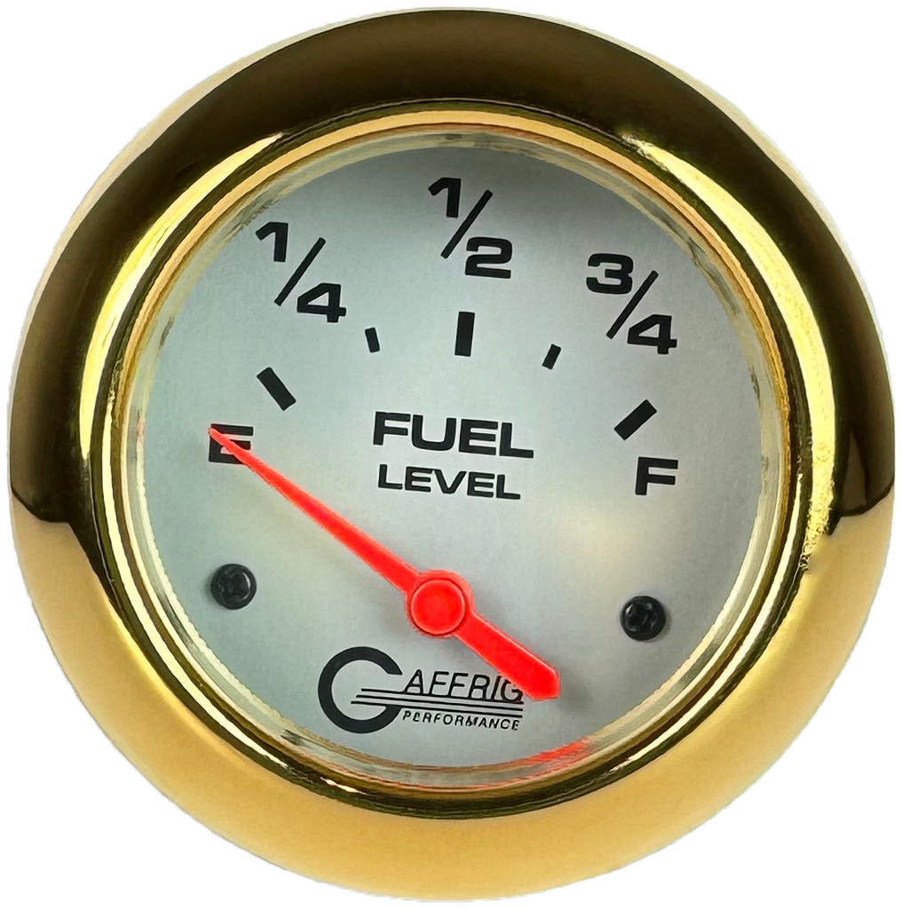 GAFFRIG 2 5/8 INCH EELECTRIC FUEL LEVEL 240-33 OHMS PLATINUM / GOLD