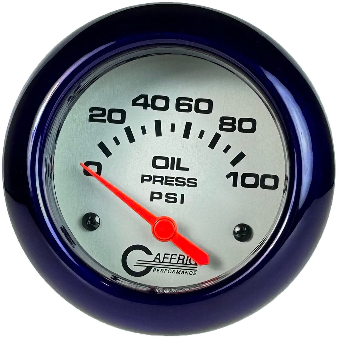 GAFFRIG 2 5/8 INCH ELECTRIC OIL PRESSURE 0-100PSI PURPLE / PLATINUM