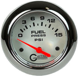 GAFFRIG 2 5/8 INCH ELECTRIC FUEL PRESSURE GAUGE 0-15PSI PLATINUM / CHROME