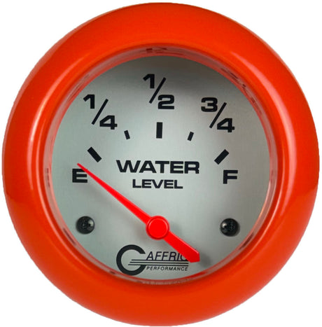 GAFFRIG PART #11009 2 5/8 INCH ELECTRIC WATER LEVEL GAUGE 240-33 OHMS PLATINUM FAT RIM (258) / ORANGE