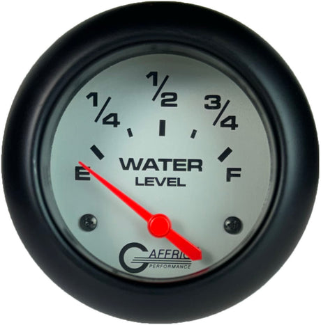 GAFFRIG PART #11009 2 5/8 INCH ELECTRIC WATER LEVEL GAUGE 240-33 OHMS PLATINUM FAT RIM (258) / BLACK