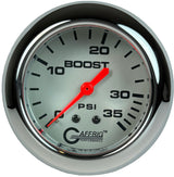 GAFFRIG PART #11010 2 5/8 INCH MECHANICAL BOOST GAUGE 0-35 PSI PLATINUM FAT RIM (258) / CHROME/POLISHED