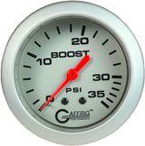 GAFFRIG PART 2 5/8 INCH MECHANICAL BOOST GAUGE 0-35 PSI PLATINUM / NO FAT RIM (STANDARD)