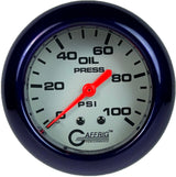 GAFFRIG PART #11011 2 5/8 INCH MECHANICAL OIL PRESSURE 0-100 PSI PLATINUM FAT RIM (258) / PURPLE