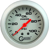 GAFFRIG PART #11011 2 5/8 INCH MECHANICAL OIL PRESSURE 0-100 PSI PLATINUM STANDARD (NO FAT RIM) / PLATINUM