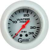 GAFFRIG PART #11014 2 5/8 INCH MECHANICAL WATER PRESSURE 0-35 PSI PLATINUM FAT RIM (258) / WHITE