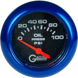 GAFFRIG 2 5/8 INCH ELECTRIC OIL PRESSURE 0-100PSI BLACK / BLUE