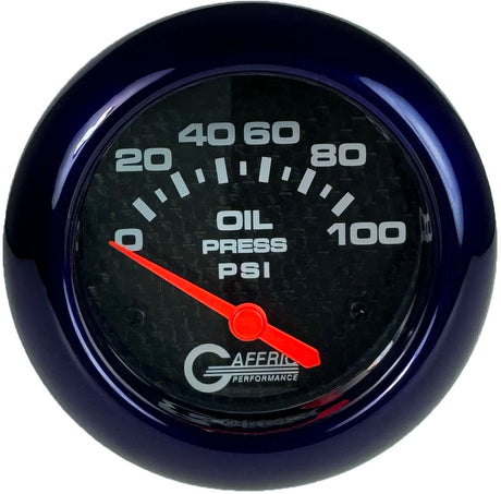 GAFFRIG 2 5/8 INCH ELECTRIC OIL PRESSURE 0-100PSI BLACK / PURPLE