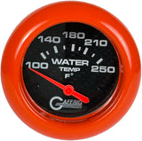 GAFFRIG PART 2 5/8 INCH ELECTRIC WATER TEMP 100-250 F - W/ SENDER & BUSHING KIT BLACK / ORANGE