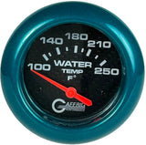 GAFFRIG PART 2 5/8 INCH ELECTRIC WATER TEMP 100-250 F - W/ SENDER & BUSHING KIT BLACK / TEAL