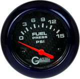 GAFFRIG 2 5/8 INCH ELECTRIC FUEL PRESSURE GAUGE 0-15PSI BLACK / PURPLE