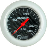 GAFFRIG PART 2 5/8 INCH MECHANICAL BOOST GAUGE 0-35 PSI BLACK / WHITE