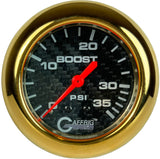 GAFFRIG PART 2 5/8 INCH MECHANICAL BOOST GAUGE 0-35 PSI BLACK / GOLD