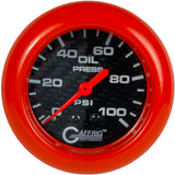 GAFFRIG PART 2 5/8 INCH MECHANICAL OIL PRESSURE 0-100 PSI BLACK / ORANGE