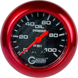 GAFFRIG PART 2 5/8 INCH MECHANICAL OIL PRESSURE 0-100 PSI BLACK / RED