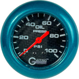 GAFFRIG PART 2 5/8 INCH MECHANICAL OIL PRESSURE 0-100 PSI BLACK / TEAL