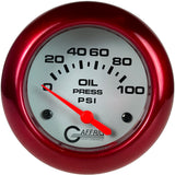 GAFFRIG 2 5/8 INCH ELECTRIC OIL PRESSURE 0-100PSI RED / WHITE