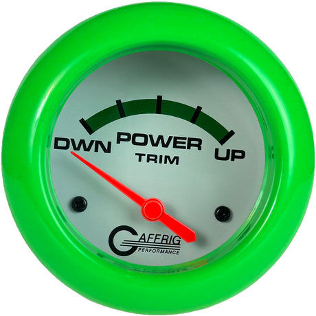 GAFFRIG 2 5/8 INCH ELECTRIC TRIM METER MERCURY WHITE / LIME GREEN