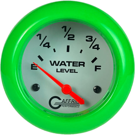 GAFFRIG PART 2 5/8 INCH ELECTRIC WATER LEVEL GAUGE 240-33 OHMS WHITE / LIME GREEN