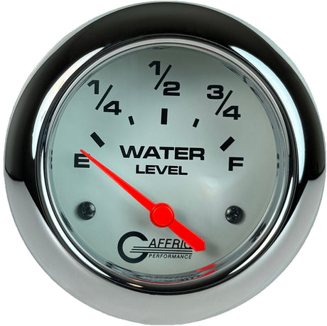 GAFFRIG PART 2 5/8 INCH ELECTRIC WATER LEVEL GAUGE 240-33 OHMS WHITE / CHROME/POLISHED