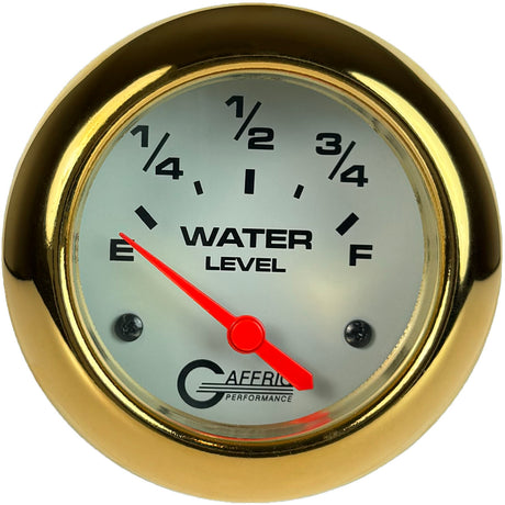 GAFFRIG PART 2 5/8 INCH ELECTRIC WATER LEVEL GAUGE 240-33 OHMS WHITE / GOLD