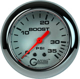 GAFFRIG PART 2 5/8 INCH MECHANICAL BOOST GAUGE 0-35 PSI WHITE / CHROME/POLISHED