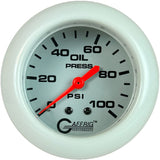 GAFFRIG PART 2 5/8 INCH MECHANICAL OIL PRESSURE 0-100 PSI WHITE / WHITE