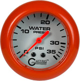 GAFFRIG PART 2 5/8 INCH MECHANICAL WATER PRESSURE 0-35 PSI WHITE / ORANGE