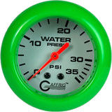 GAFFRIG PART 2 5/8 INCH MECHANICAL WATER PRESSURE 0-35 PSI WHITE / LIME GREEN