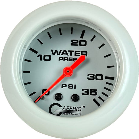 GAFFRIG PART 2 5/8 INCH MECHANICAL WATER PRESSURE 0-35 PSI WHITE / WHITE