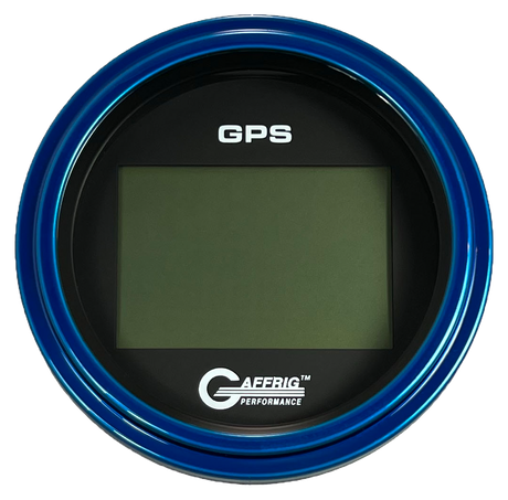 GAFFRIG 3 3/8 INCH DIGITAL GPS GAUGE 999 MPH KIT BLACK / STEP RIM / BLUE