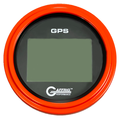 GAFFRIG 3 3/8 INCH DIGITAL GPS GAUGE 999 MPH KIT BLACK / STEP RIM / ORANGE