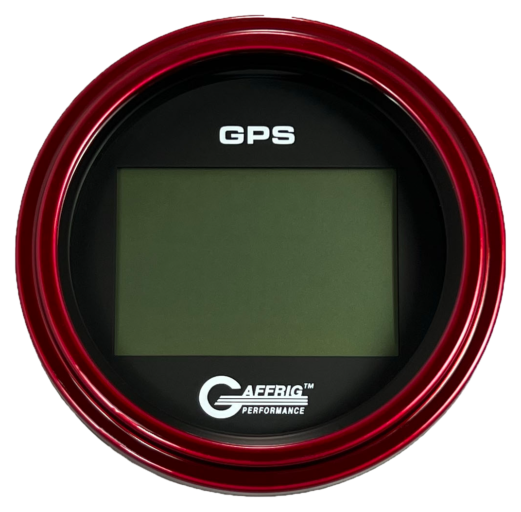 GAFFRIG 3 3/8 INCH DIGITAL GPS GAUGE 999 MPH KIT BLACK / STEP RIM / RED