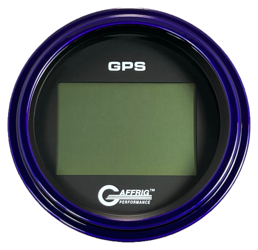 GAFFRIG 3 3/8 INCH DIGITAL GPS GAUGE 999 MPH KIT BLACK / STEP RIM / PURPLE