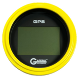 GAFFRIG 3 3/8 INCH DIGITAL GPS GAUGE 999 MPH KIT BLACK / STEP RIM / YELLOW