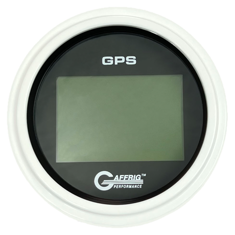 GAFFRIG 3 3/8 INCH DIGITAL GPS GAUGE 999 MPH KIT BLACK / STEP RIM / WHITE