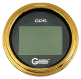 GAFFRIG 3 3/8 INCH DIGITAL GPS GAUGE 999 MPH KIT BLACK / STEP RIM / GOLD