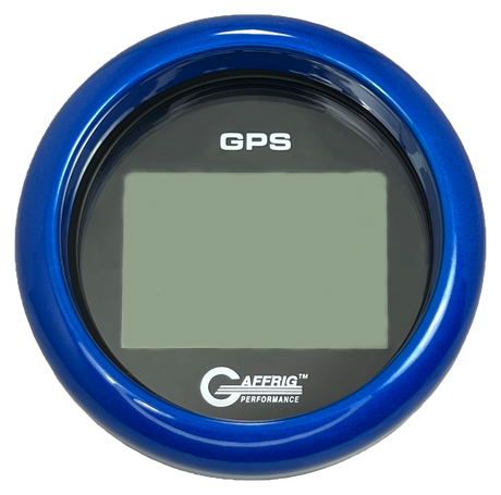 GAFFRIG 3 3/8 INCH DIGITAL GPS GAUGE 999 MPH KIT BLACK / FAT RIM / BLUE